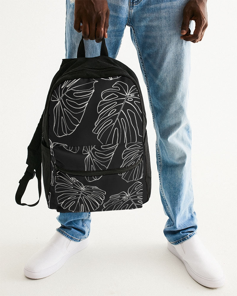Black Monstera - Canvas Backpack