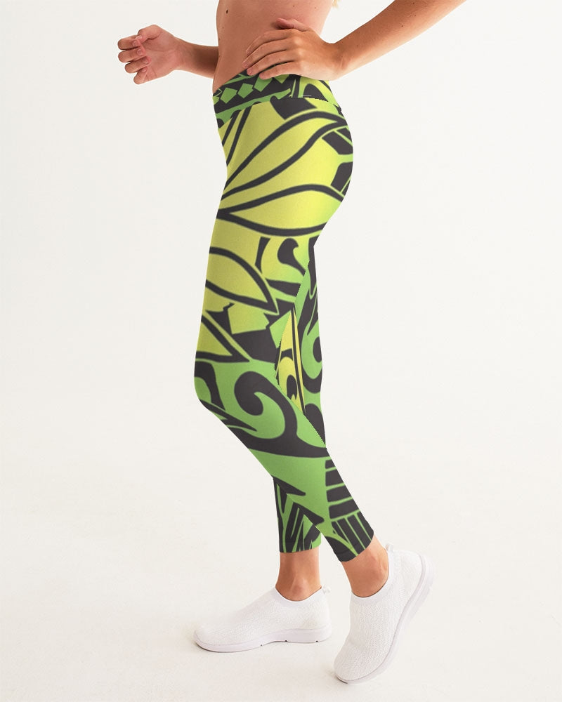 Monstera Green/Yellow Women's Yoga Pants
