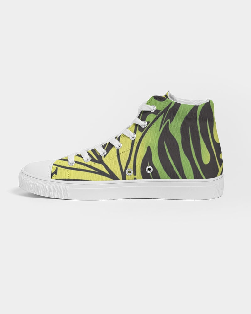 Monstera Men's  Green/Yellow Hightop Canvas Shoe