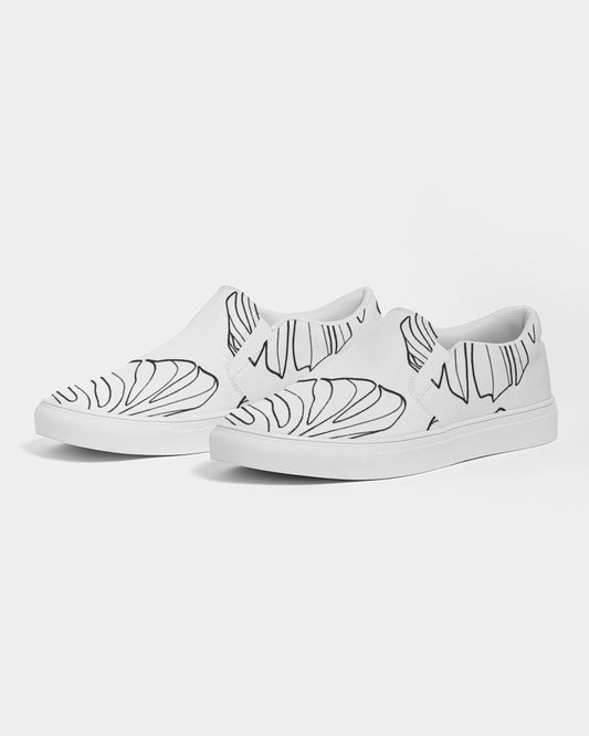 Monstera Women's White Slip-On Canvas Shoe