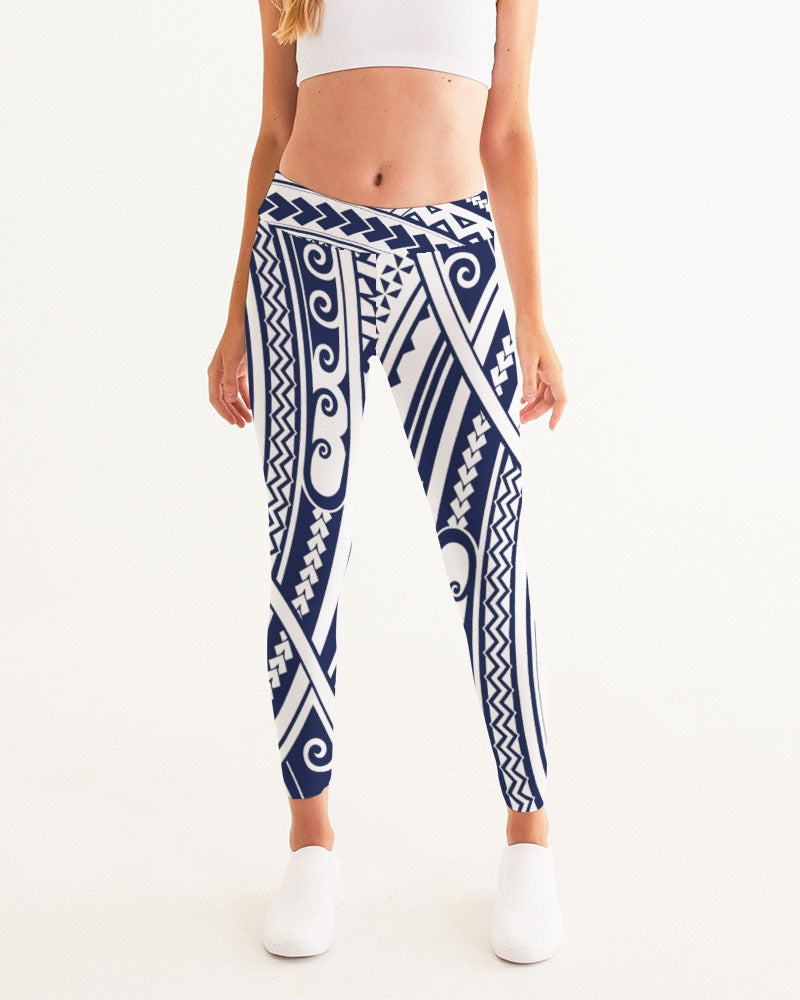 Samoan Tattoo -  Women's Blue Yoga Pants