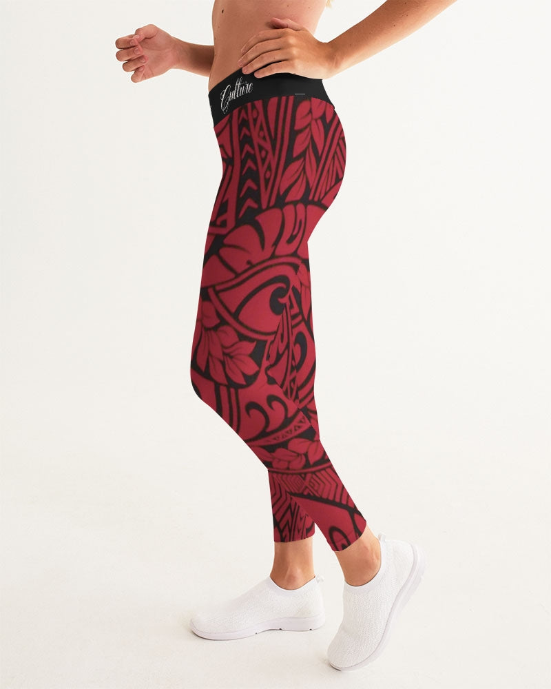 Polynesian Red Women's Yoga Pants