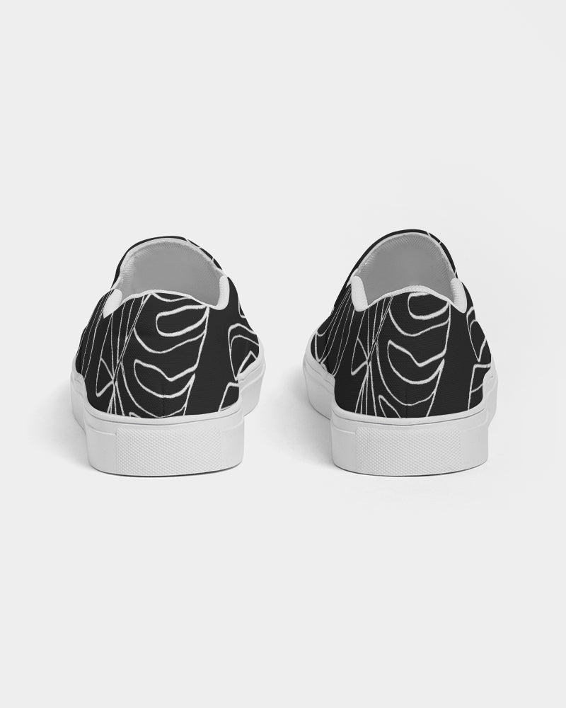 Monstera Men's Black Slip-On Canvas Shoe