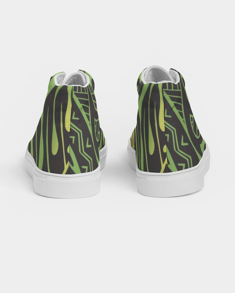 Monstera Men's  Green/Yellow Hightop Canvas Shoe