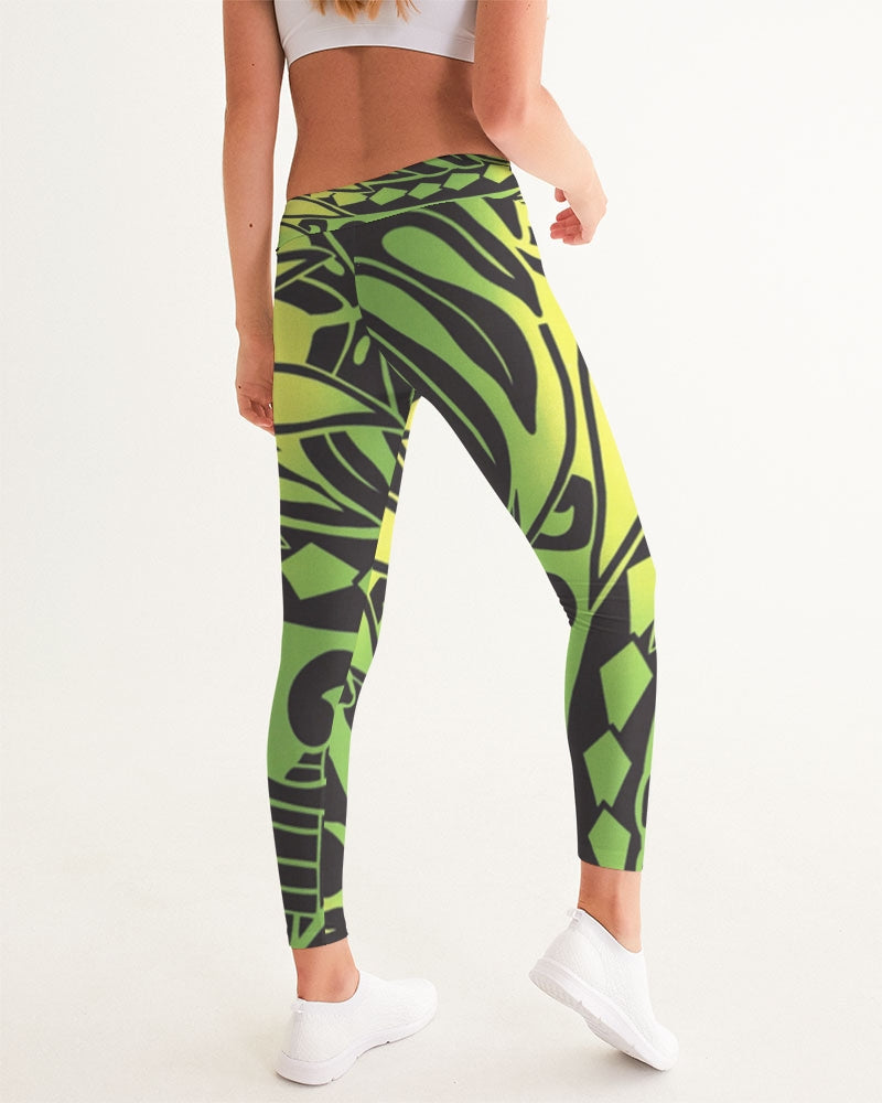 Monstera Green/Yellow Women's Yoga Pants